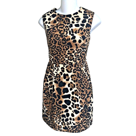 Nanette Lepore Cheetah print Silk Dress Short Sheath ~Sz 2 - Picture 1 of 4